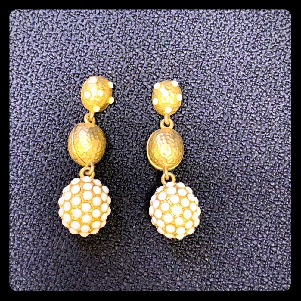 Favorite Pair Gold and White Stylish Earrings